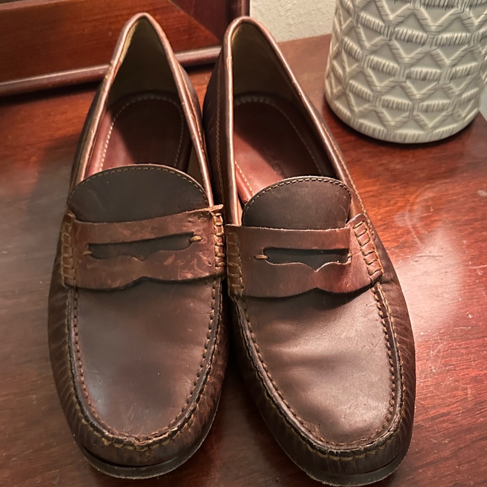 Trask Rich Brown Leather Loafers